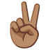 victory hand: medium skin tone on Google
