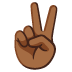 victory hand: medium-dark skin tone on Google