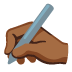 writing hand: medium-dark skin tone on Google