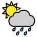 sun behind rain cloud on OpenMoji