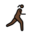 woman running facing right: dark skin tone on OpenMoji
