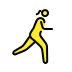 woman running facing right on OpenMoji
