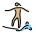 woman surfing: medium-light skin tone on OpenMoji