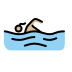 woman swimming: medium-light skin tone on OpenMoji