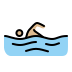 person swimming: medium-light skin tone on OpenMoji