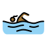 woman swimming: medium-dark skin tone on OpenMoji