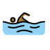 man swimming: medium-dark skin tone on OpenMoji
