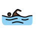 man swimming: dark skin tone on OpenMoji