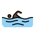 person swimming: dark skin tone on OpenMoji