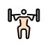 man lifting weights: light skin tone on OpenMoji