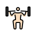 person lifting weights: light skin tone on OpenMoji