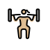 woman lifting weights: medium-light skin tone on OpenMoji