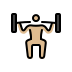 person lifting weights: medium-light skin tone on OpenMoji