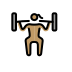woman lifting weights: medium skin tone on OpenMoji