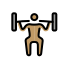 man lifting weights: medium skin tone on OpenMoji