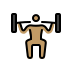 person lifting weights: medium skin tone on OpenMoji