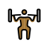 man lifting weights: medium-dark skin tone on OpenMoji