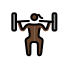 woman lifting weights: dark skin tone on OpenMoji