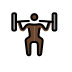 man lifting weights: dark skin tone on OpenMoji
