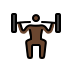 person lifting weights: dark skin tone on OpenMoji
