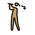 woman golfing: medium skin tone on OpenMoji