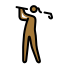 woman golfing: medium-dark skin tone on OpenMoji