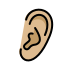 ear: medium-light skin tone on OpenMoji