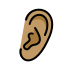 ear: medium skin tone on OpenMoji