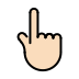 backhand index pointing up: light skin tone on OpenMoji