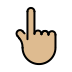 backhand index pointing up: medium-light skin tone on OpenMoji
