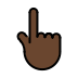 backhand index pointing up: dark skin tone on OpenMoji