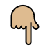backhand index pointing down: medium-light skin tone on OpenMoji