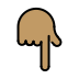 backhand index pointing down: medium skin tone on OpenMoji