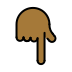 backhand index pointing down: medium-dark skin tone on OpenMoji