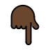 backhand index pointing down: dark skin tone on OpenMoji
