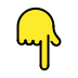 backhand index pointing down on OpenMoji