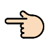 backhand index pointing left: light skin tone on OpenMoji