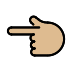 backhand index pointing left: medium-light skin tone on OpenMoji