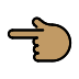 backhand index pointing left: medium skin tone on OpenMoji