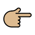 backhand index pointing right: medium-light skin tone on OpenMoji