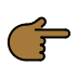 backhand index pointing right: medium-dark skin tone on OpenMoji