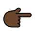 backhand index pointing right: dark skin tone on OpenMoji