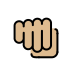 oncoming fist: medium-light skin tone on OpenMoji