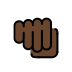 oncoming fist: dark skin tone on OpenMoji