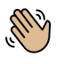 waving hand: medium-light skin tone on OpenMoji