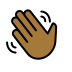 waving hand: medium-dark skin tone on OpenMoji