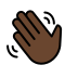 waving hand: dark skin tone on OpenMoji