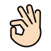 OK hand: light skin tone on OpenMoji