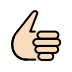 thumbs up: light skin tone on OpenMoji