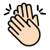 clapping hands: light skin tone on OpenMoji